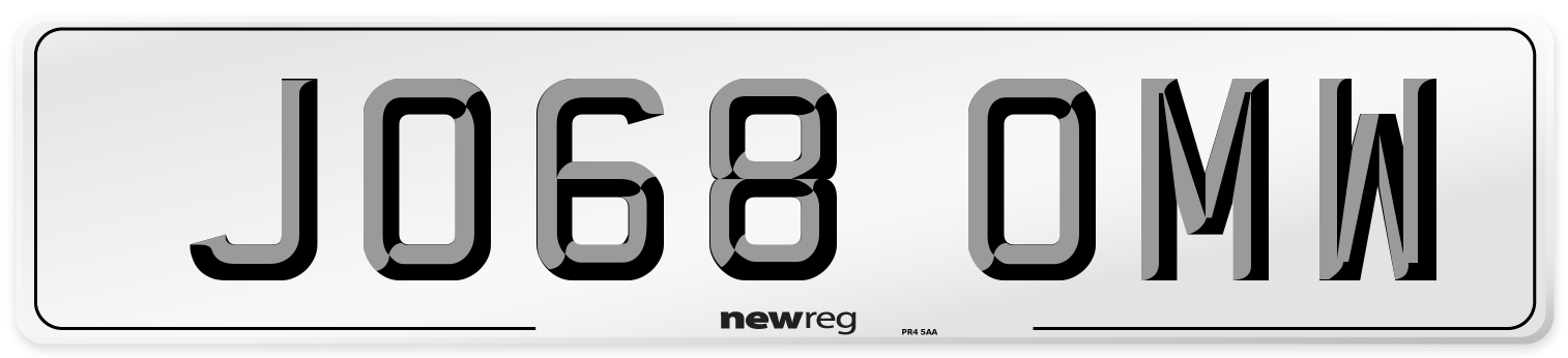 JO68 OMW Number Plate from New Reg